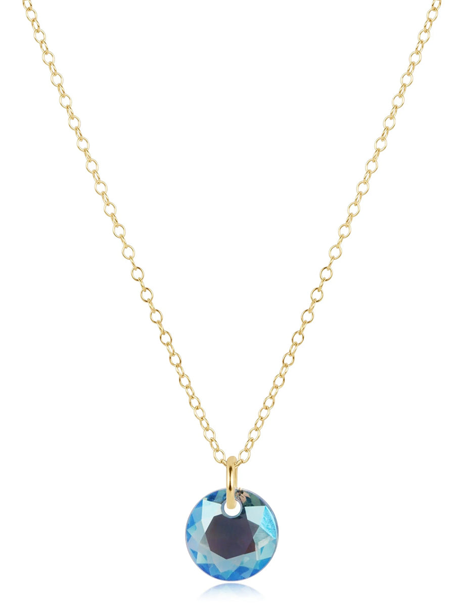 16" Gold Necklace -Small Reflection Charm (12 Colors)
