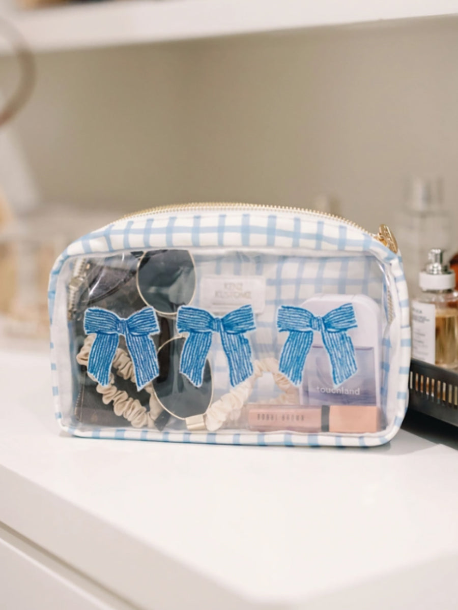 Blue and Clear Makeup Bag