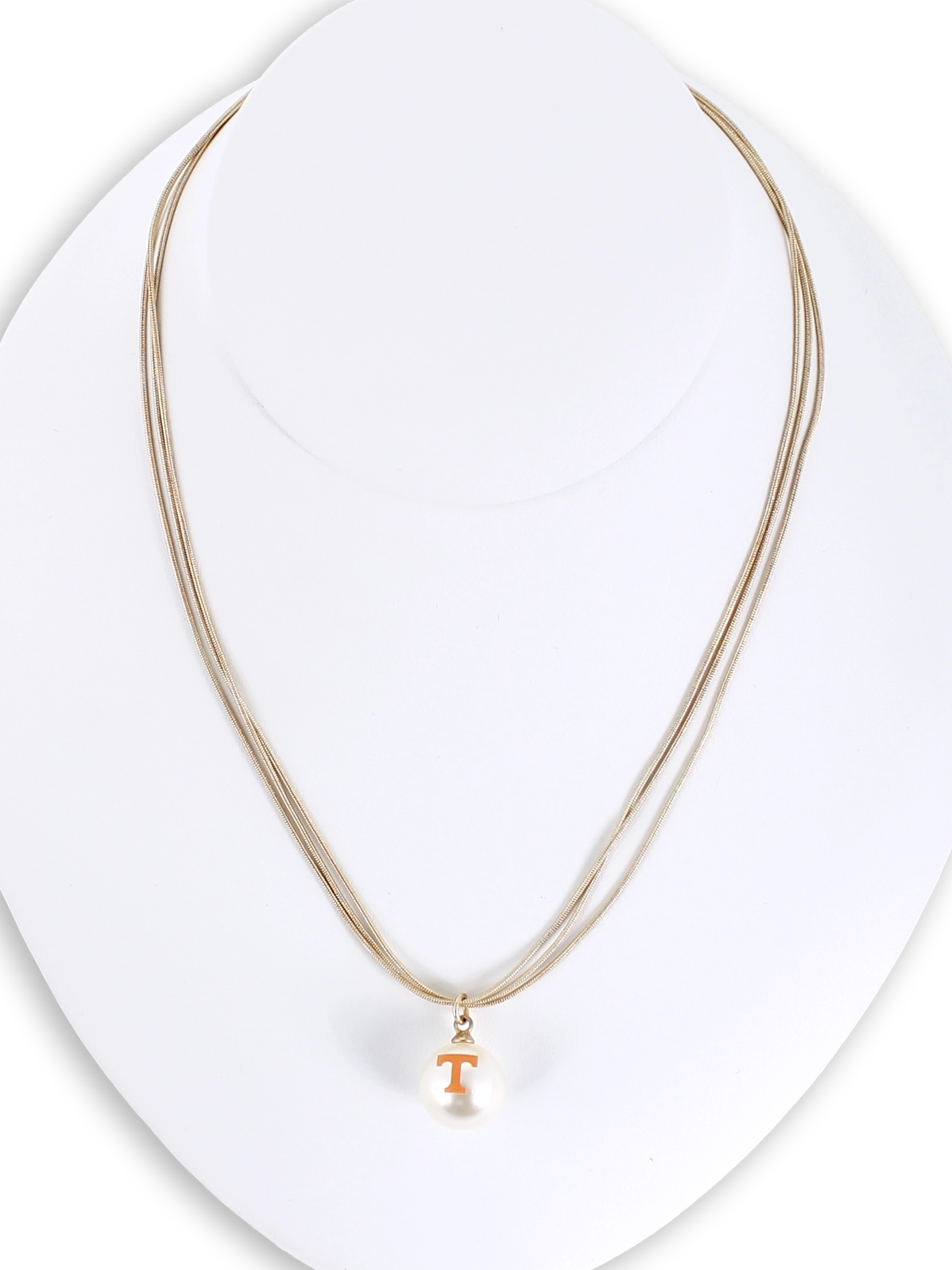 18" Triple Strand Power T Pearl Necklace