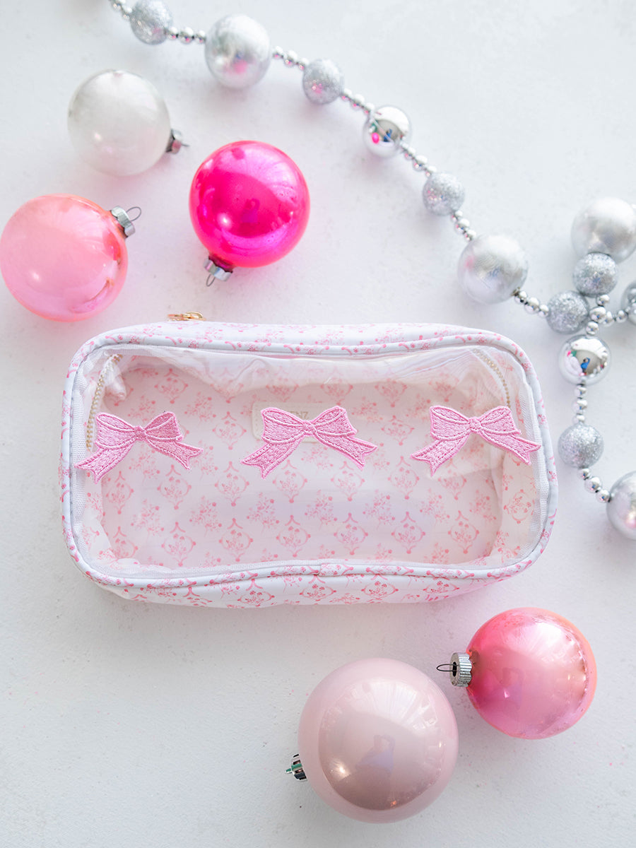 Pink Bows Cosmetic Bag