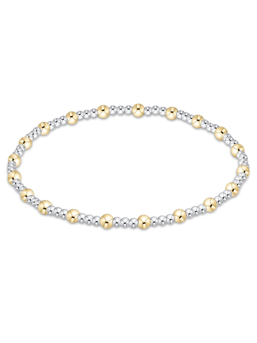 Classic Sincerity Pattern Mixed Metal Bracelet (4 Sizes)