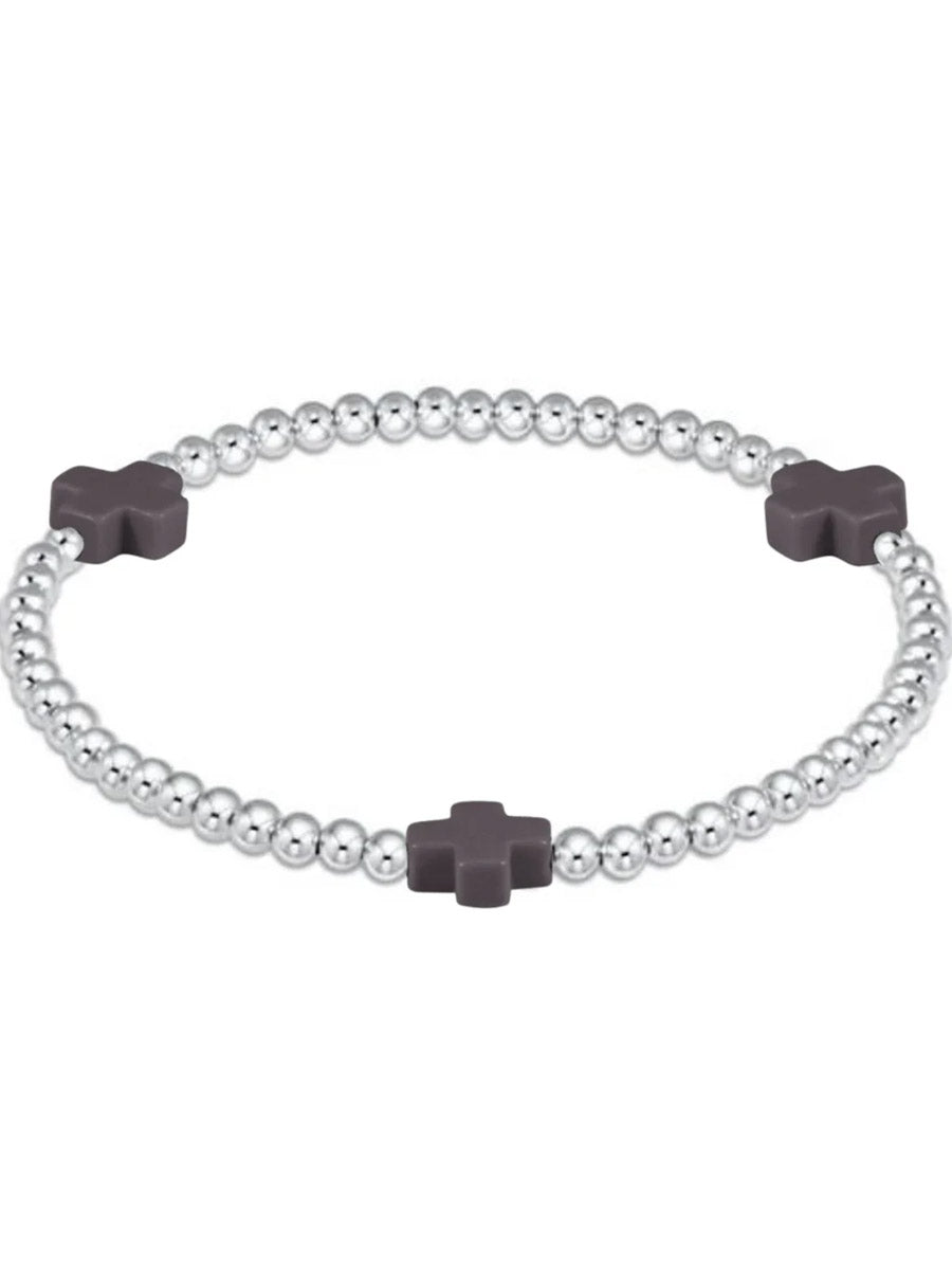 Signature Cross 3mm Sterling Bracelet (6 Colors)