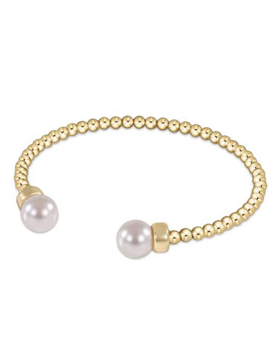 Classic Gold Pearl Cuff Bracelet (2 Sizes)