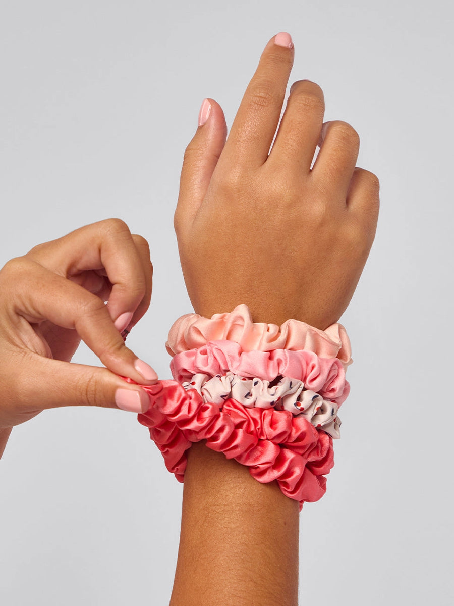 Kitsch Cherry Blossom Satin Scrunchies