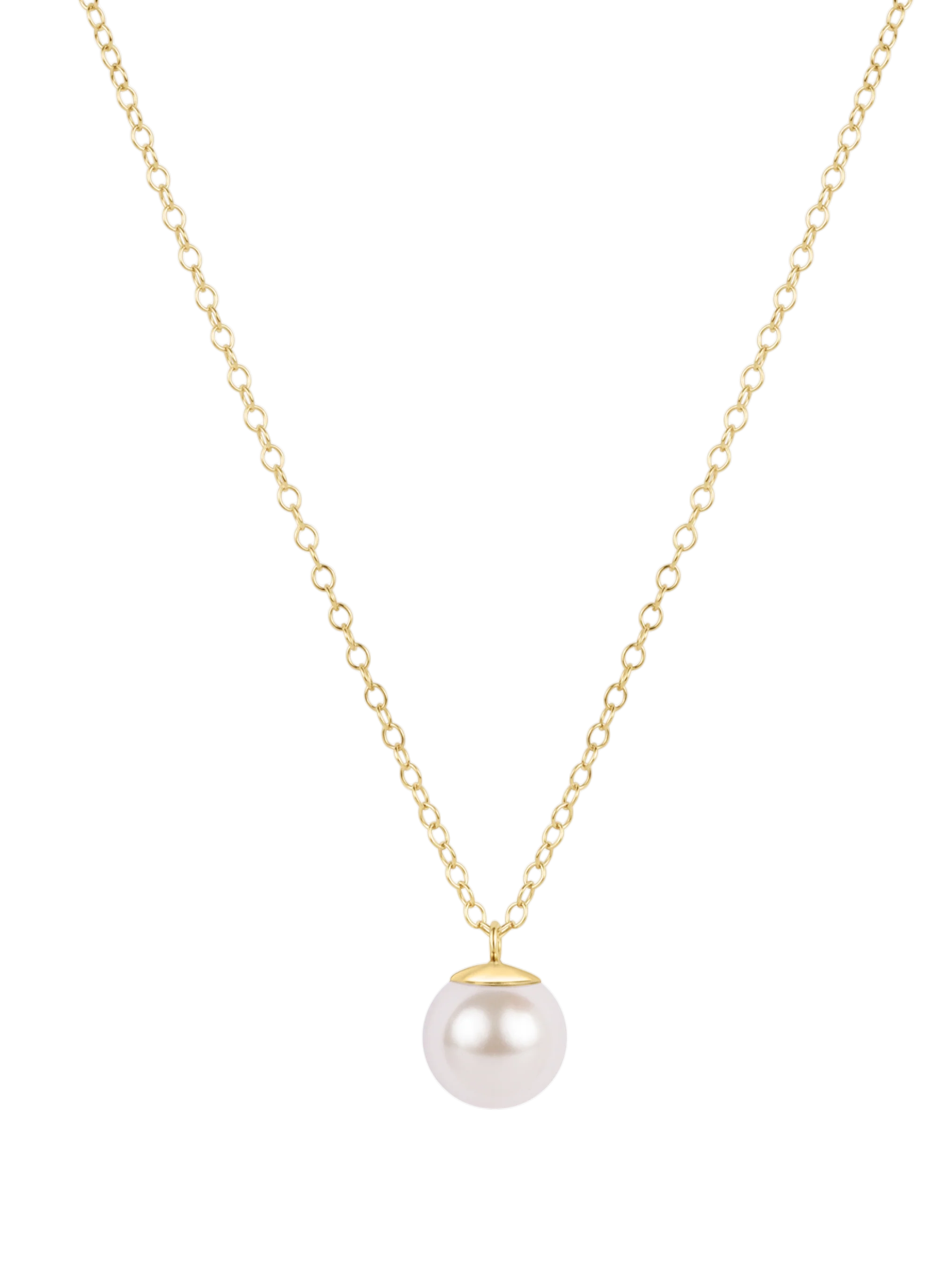 16" 8mm Pearl charm Necklace