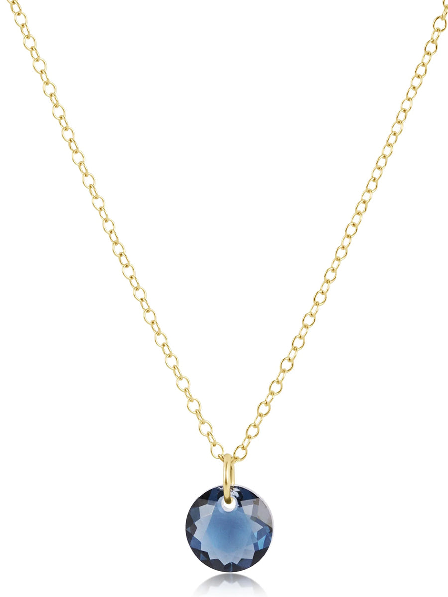 16" Gold Necklace -Small Reflection Charm (12 Colors)