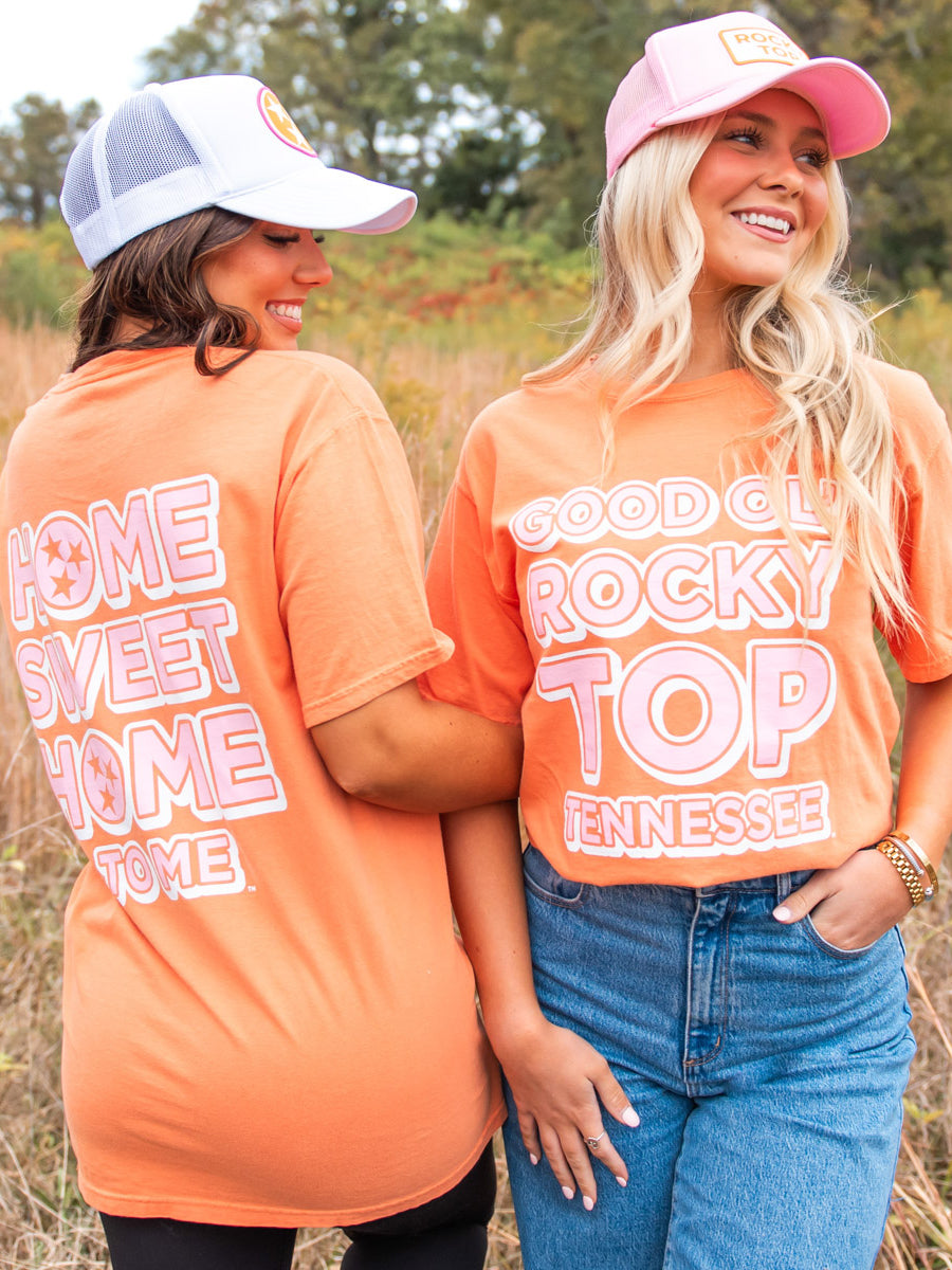 Front and Back T-Shirt with Rocky Top Design