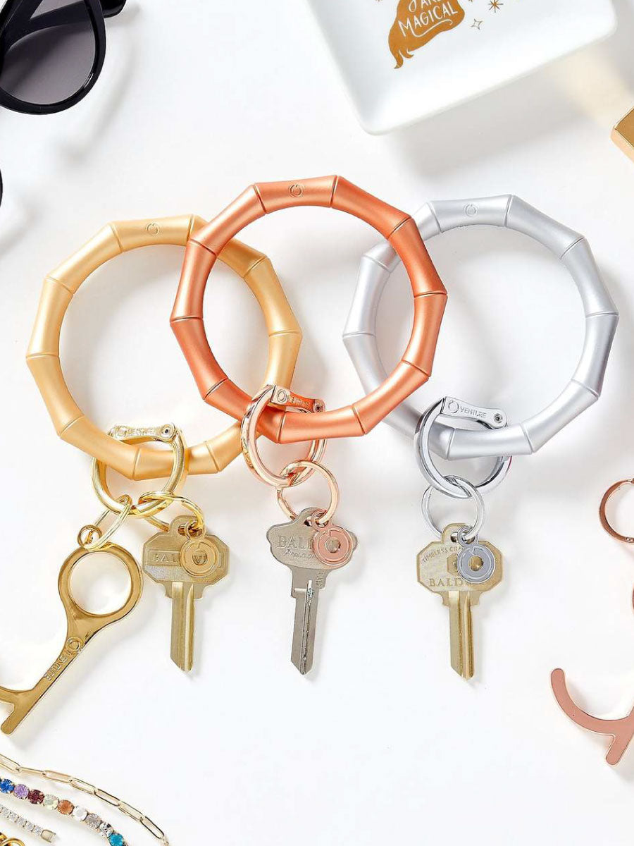 Oventure Keyring in Bamboo Shaped Silicone in Three Colors