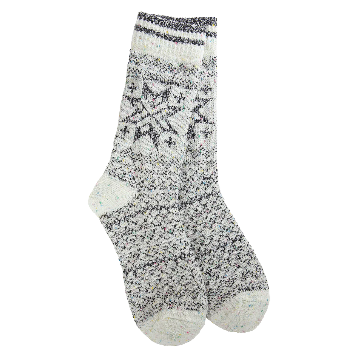 Grey Mixed Pattern with Snowflake Socks