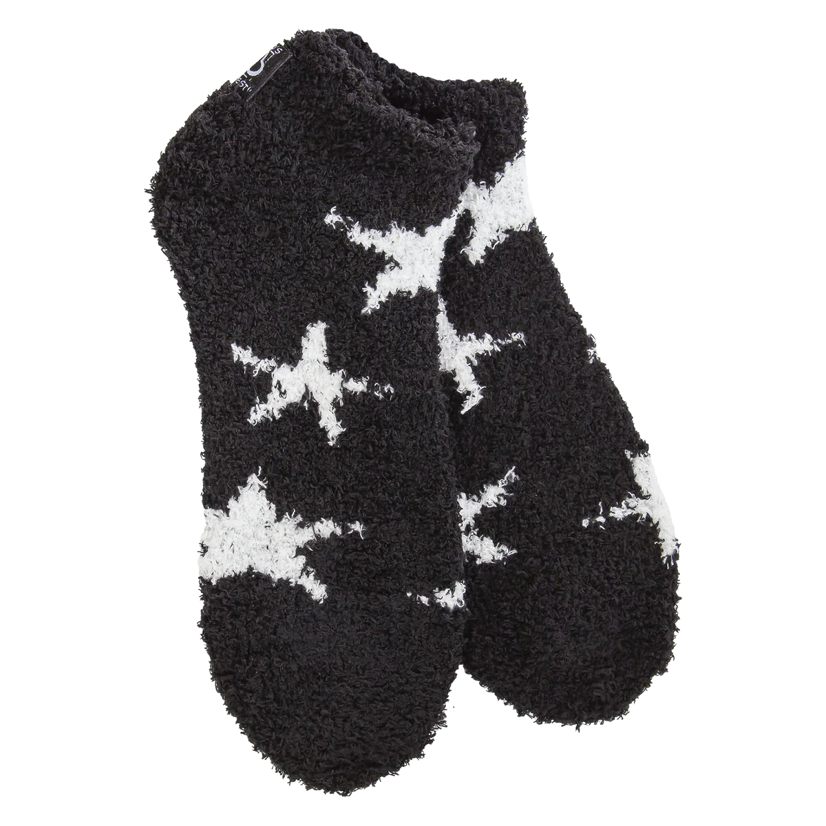 Black Low Profile Socks with White Stars