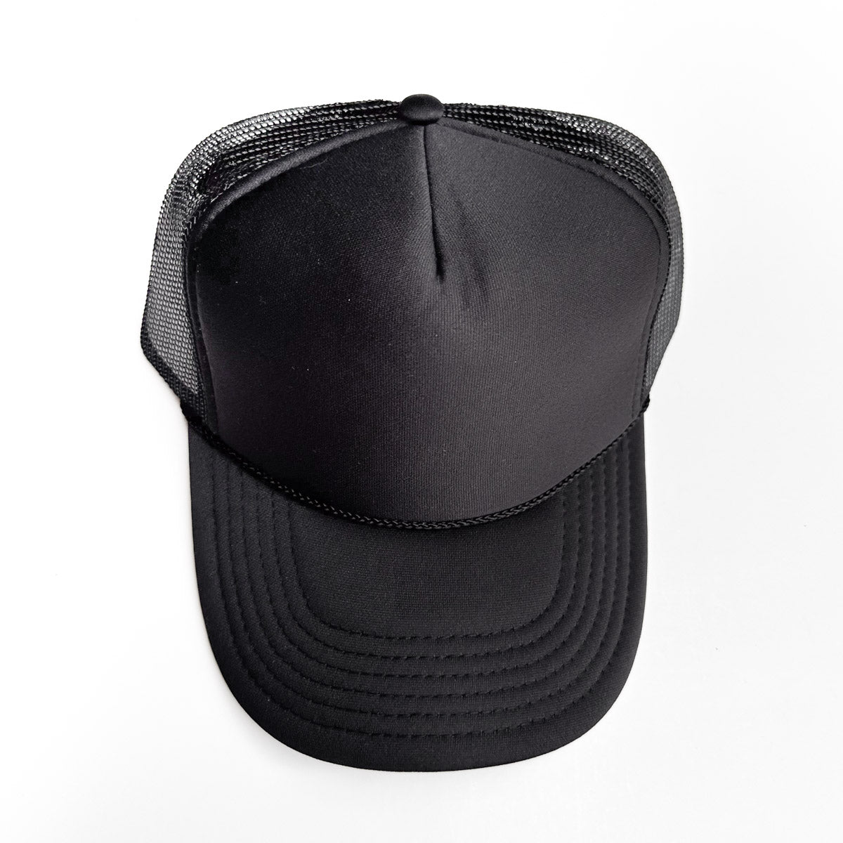 Black cap with mesh back