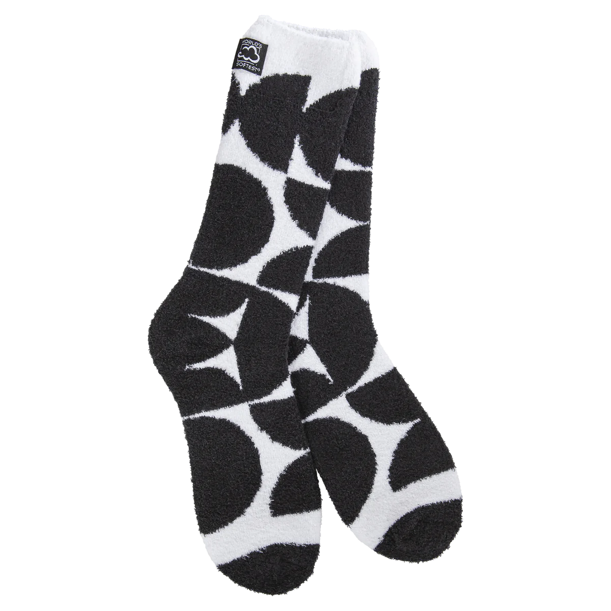 World's Softest Socks Bold Black on White Design
