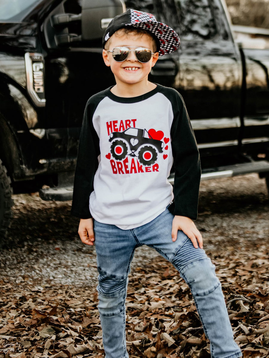 Heart Breaker Truck Raglan, Toddler & Youth