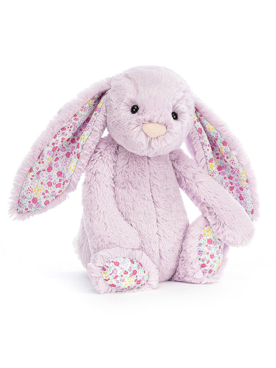 Lilac Plush Bunny with Floral Accents