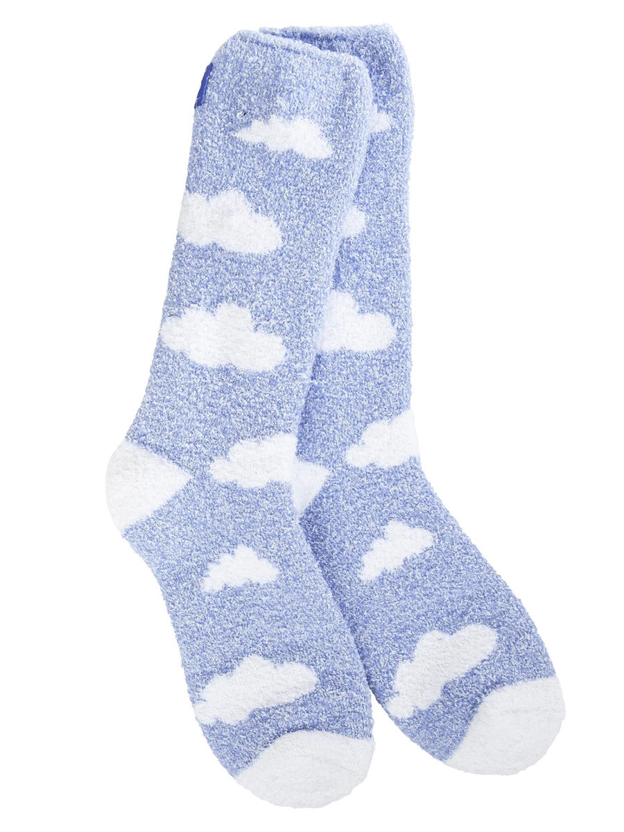 Blue Socks with White Clouds