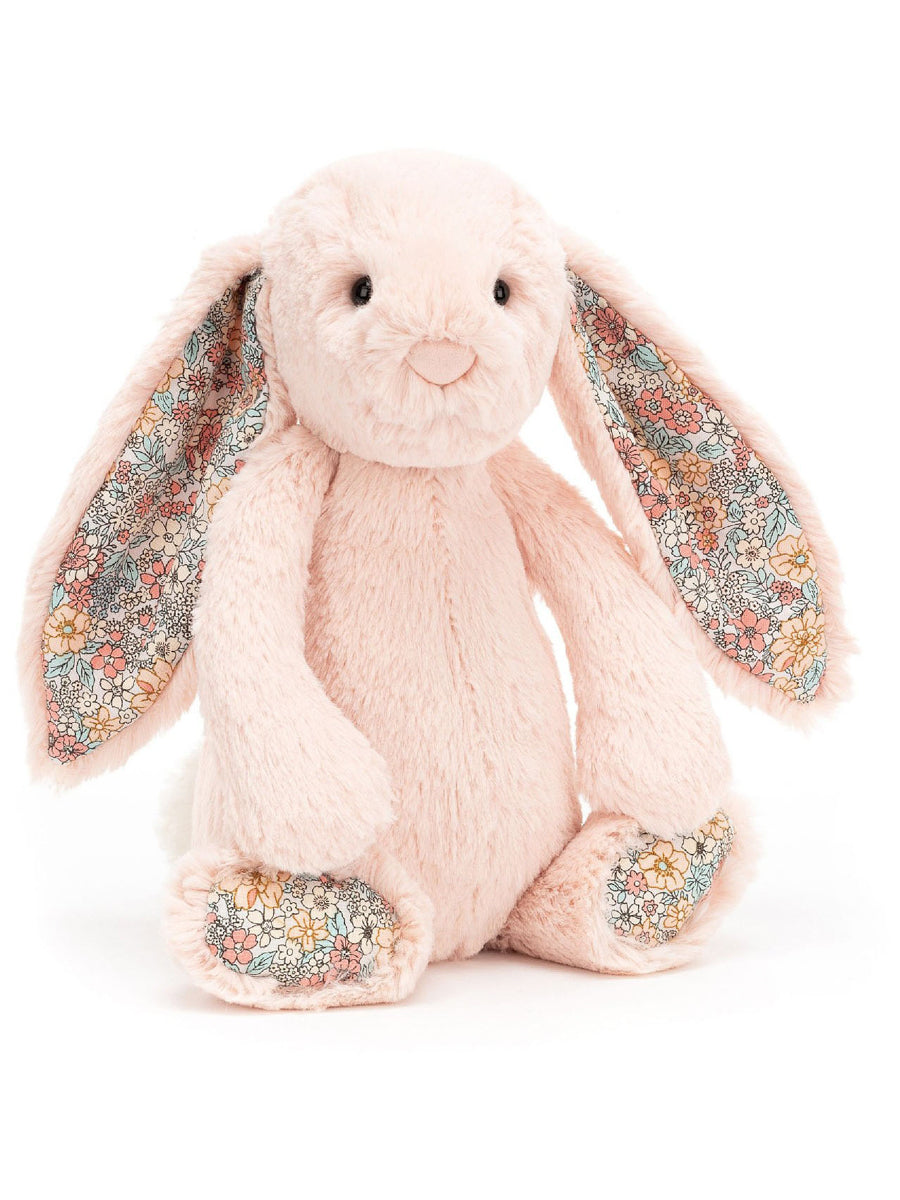 Plush Bunny with Floral Floppy Ears
