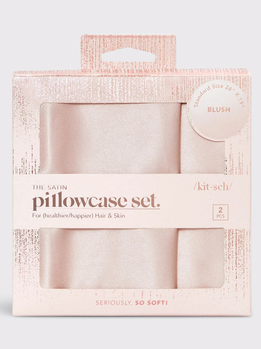 Two Soft Pink Satin Pillowcases