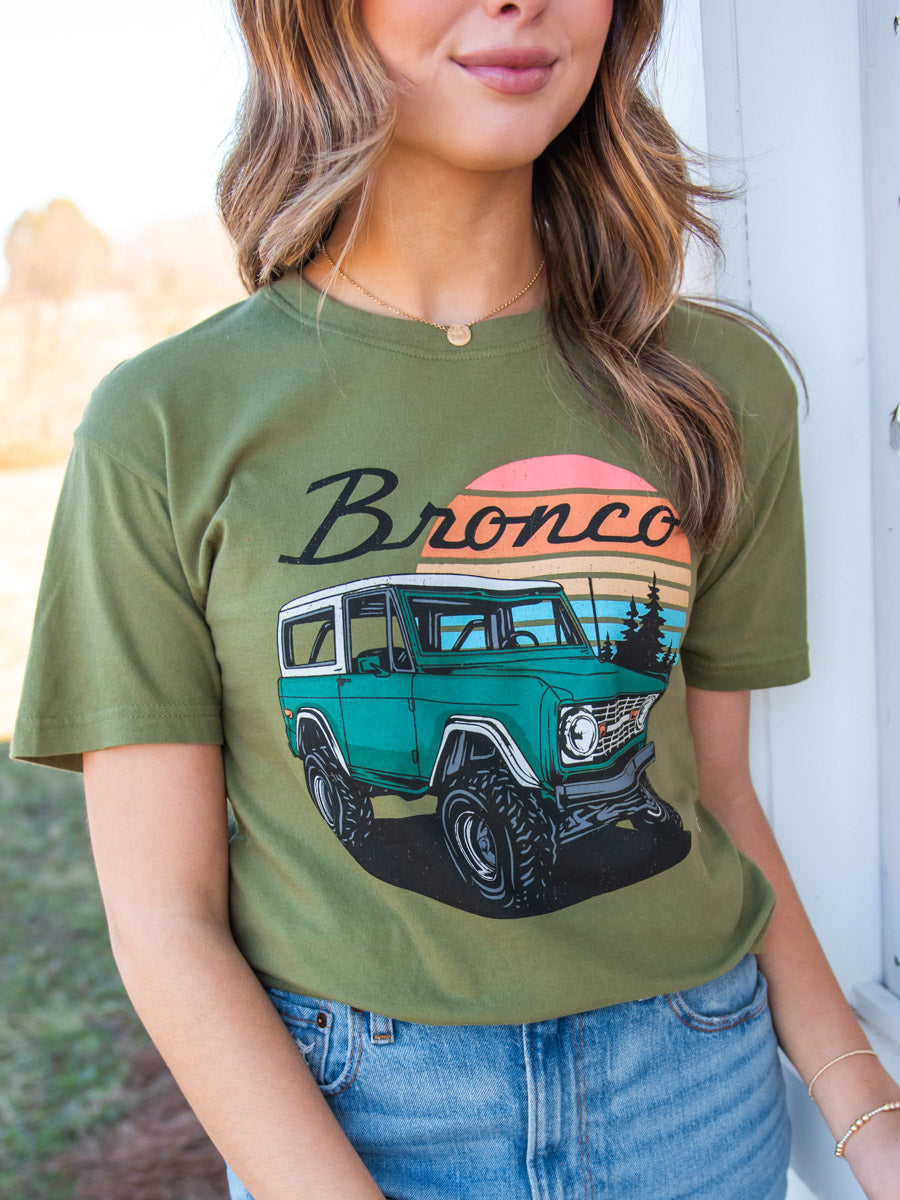 Vintage Bronco Olive T-Shirt