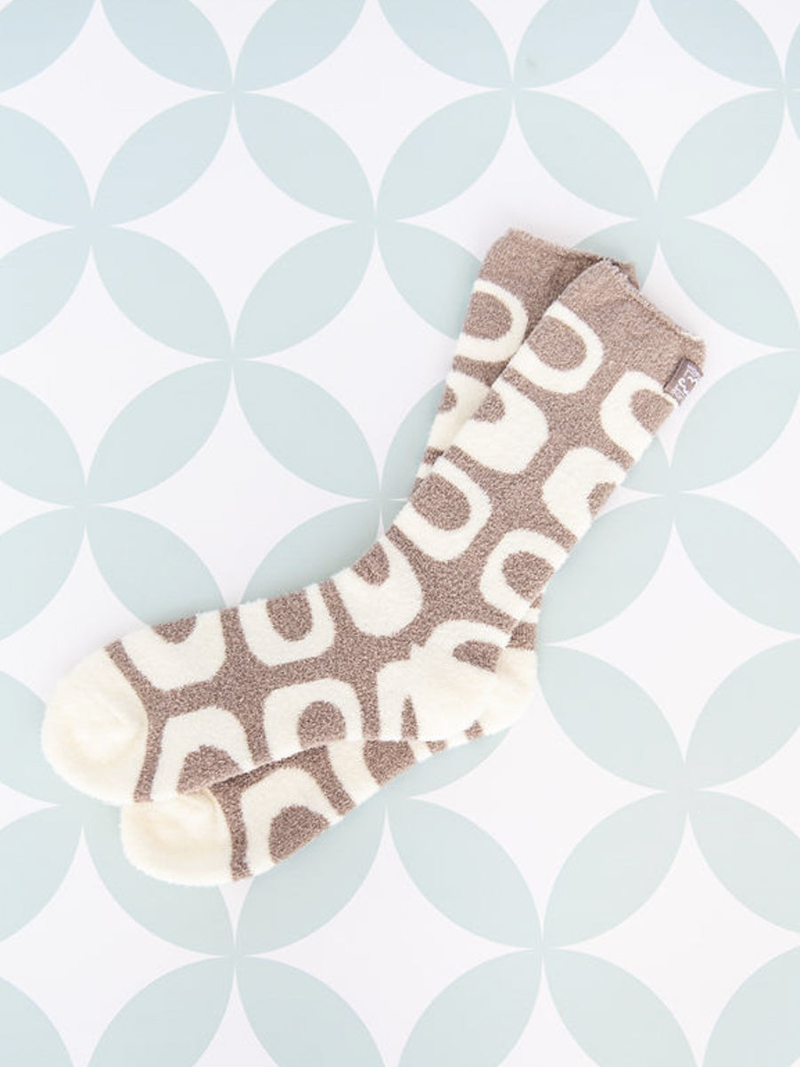 World's Softest Socks Brown Retro Design