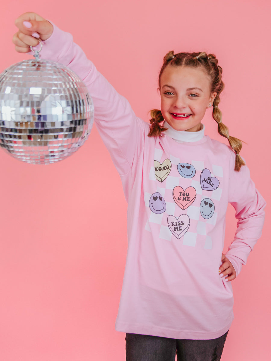 Candy Hearts Long-Sleeve T-Shirt, Youth