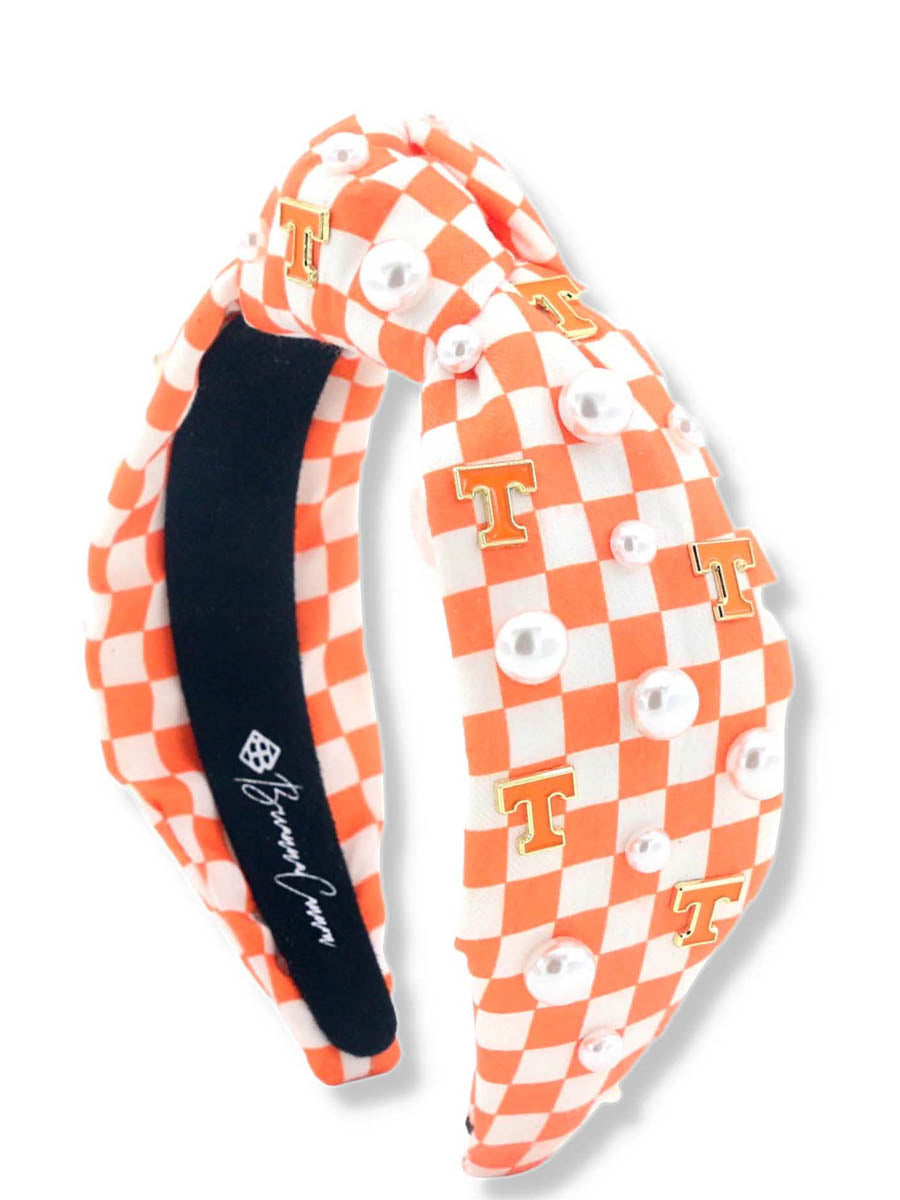 "Power T" Orange Checkerboard Headband