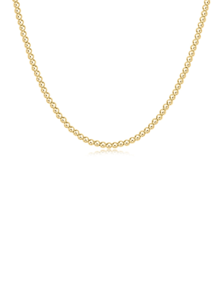 3mm Gold Bead Choker Necklace