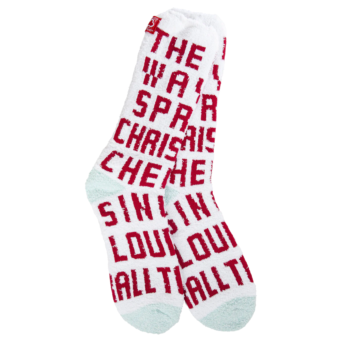 White with Red Christmas Cheer Socks