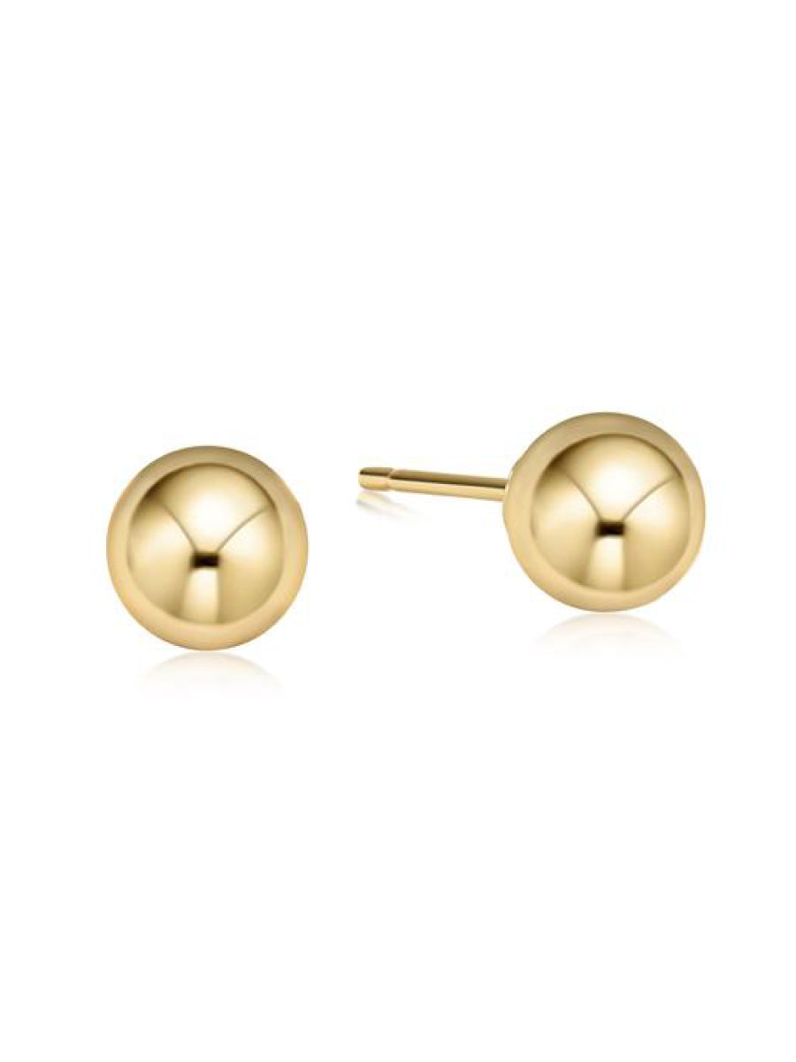 10mm Gold Bead Stud Earrings