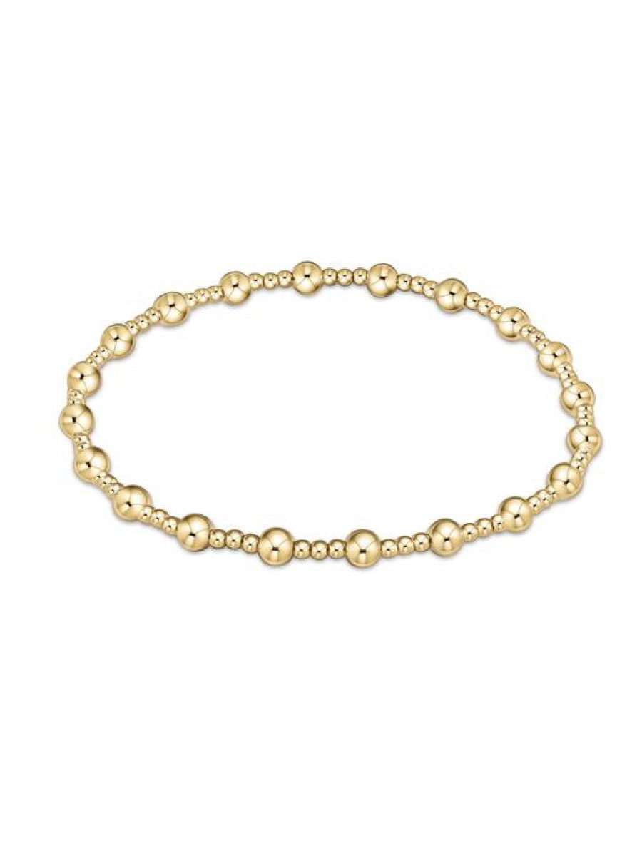 Gold Bead Bracelet with Two Sizes of Beads