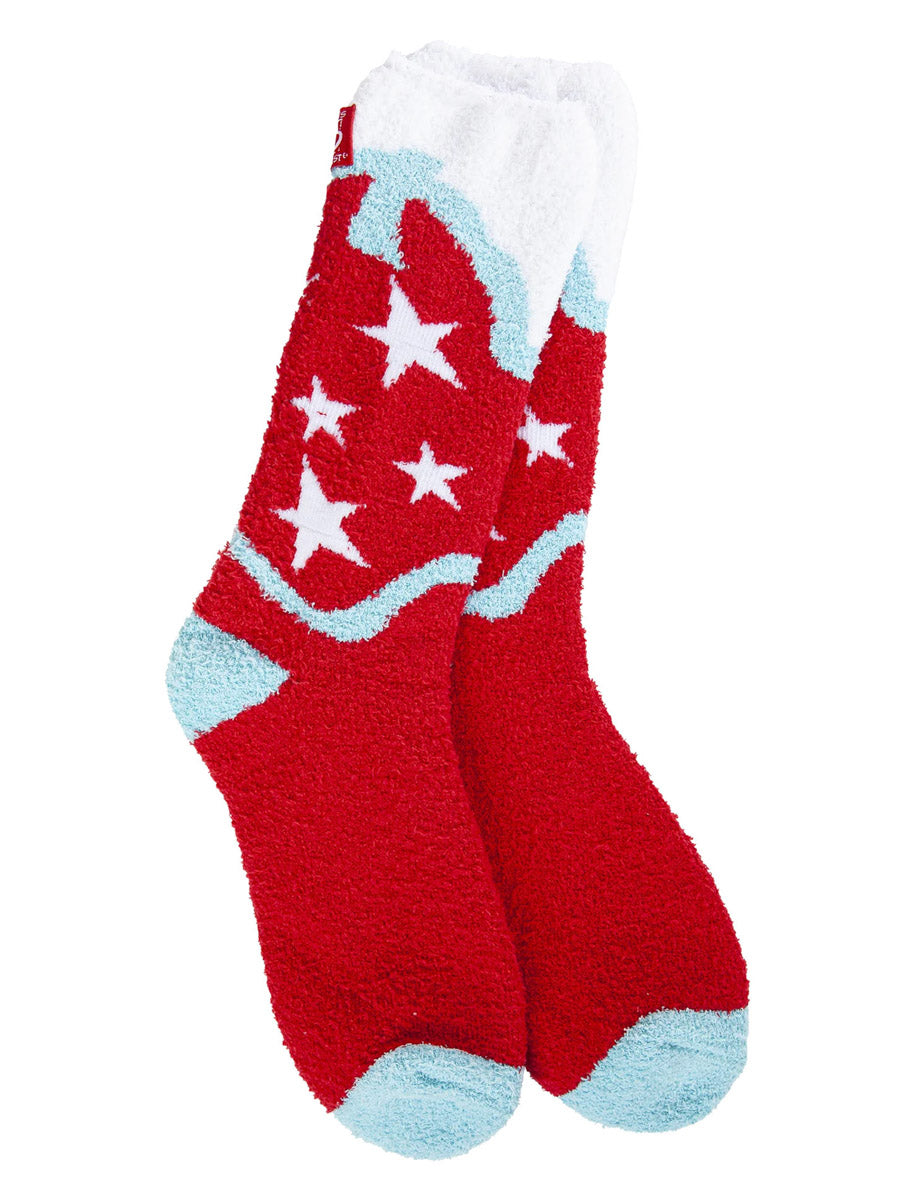 Cowgirl Boot Design Red Socks