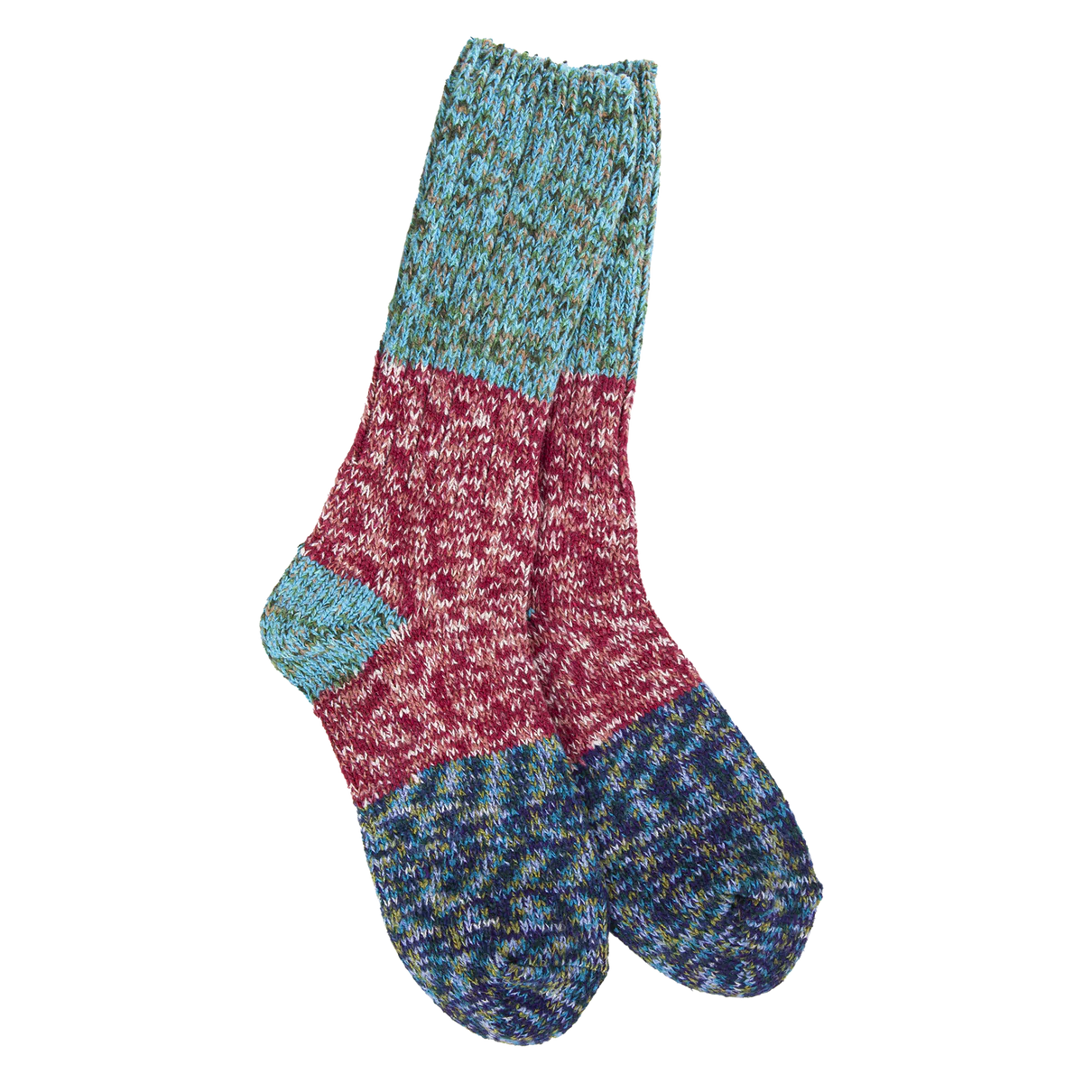 World's Softest Cranberry Colorblock Raglan Crew Socks