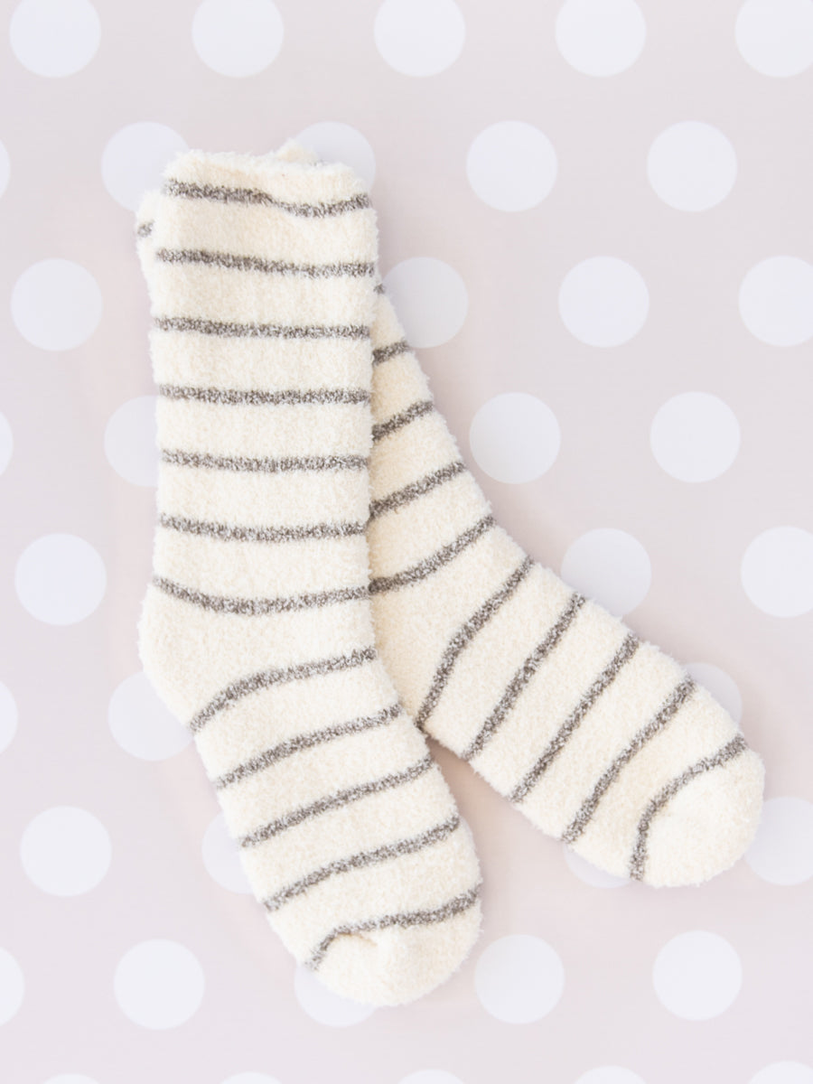World's Softest Socks with Stripes on Cream