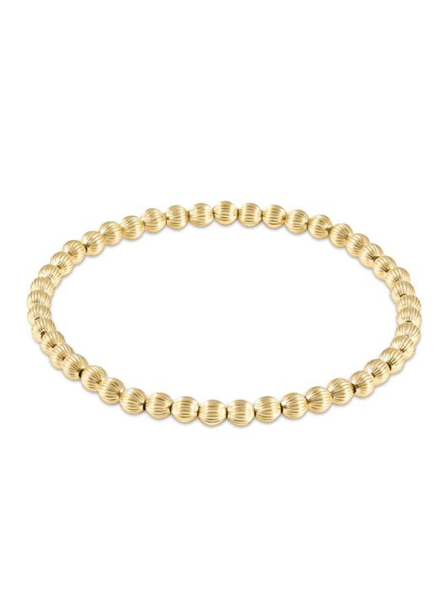4mm Textured Gold Bead Bracelet