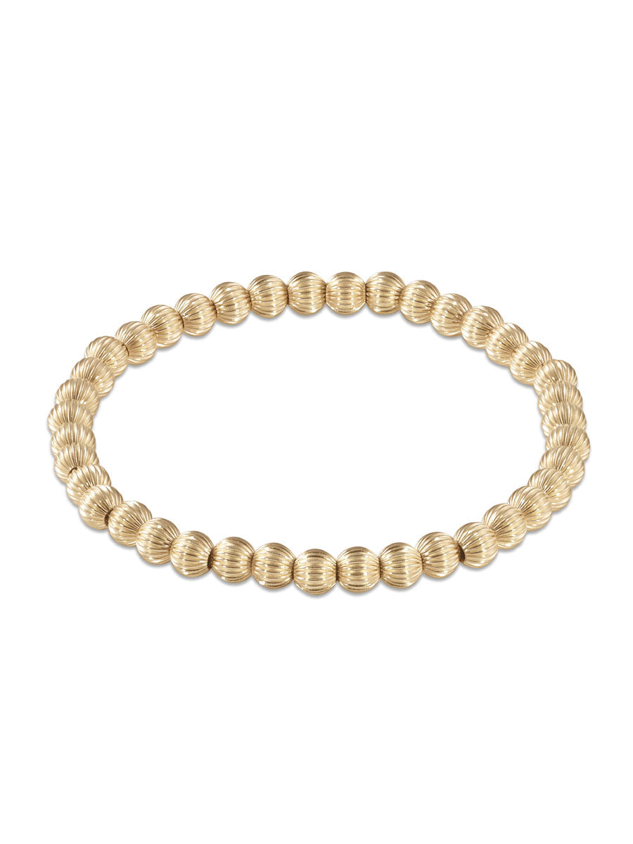 5mm Textured Gold Bead Bracelet