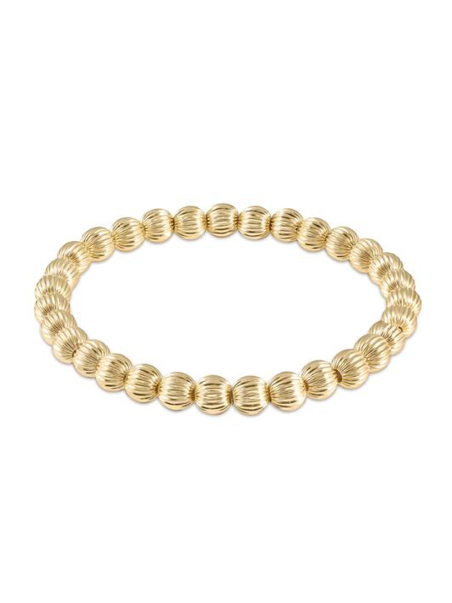 6mm Textured Gold Bead Bracelet