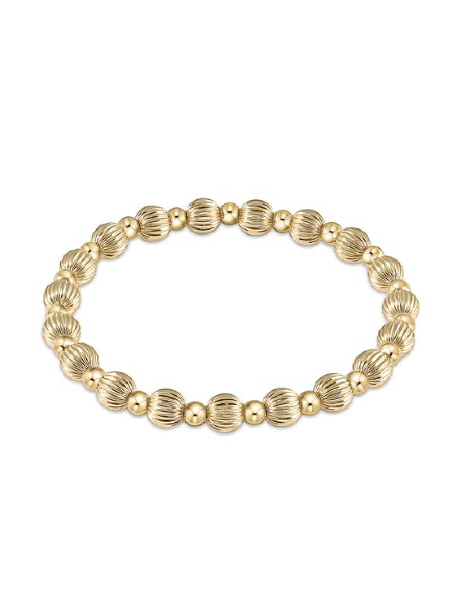 Mixed Gold Smooth and Textured Beaded Bracelet