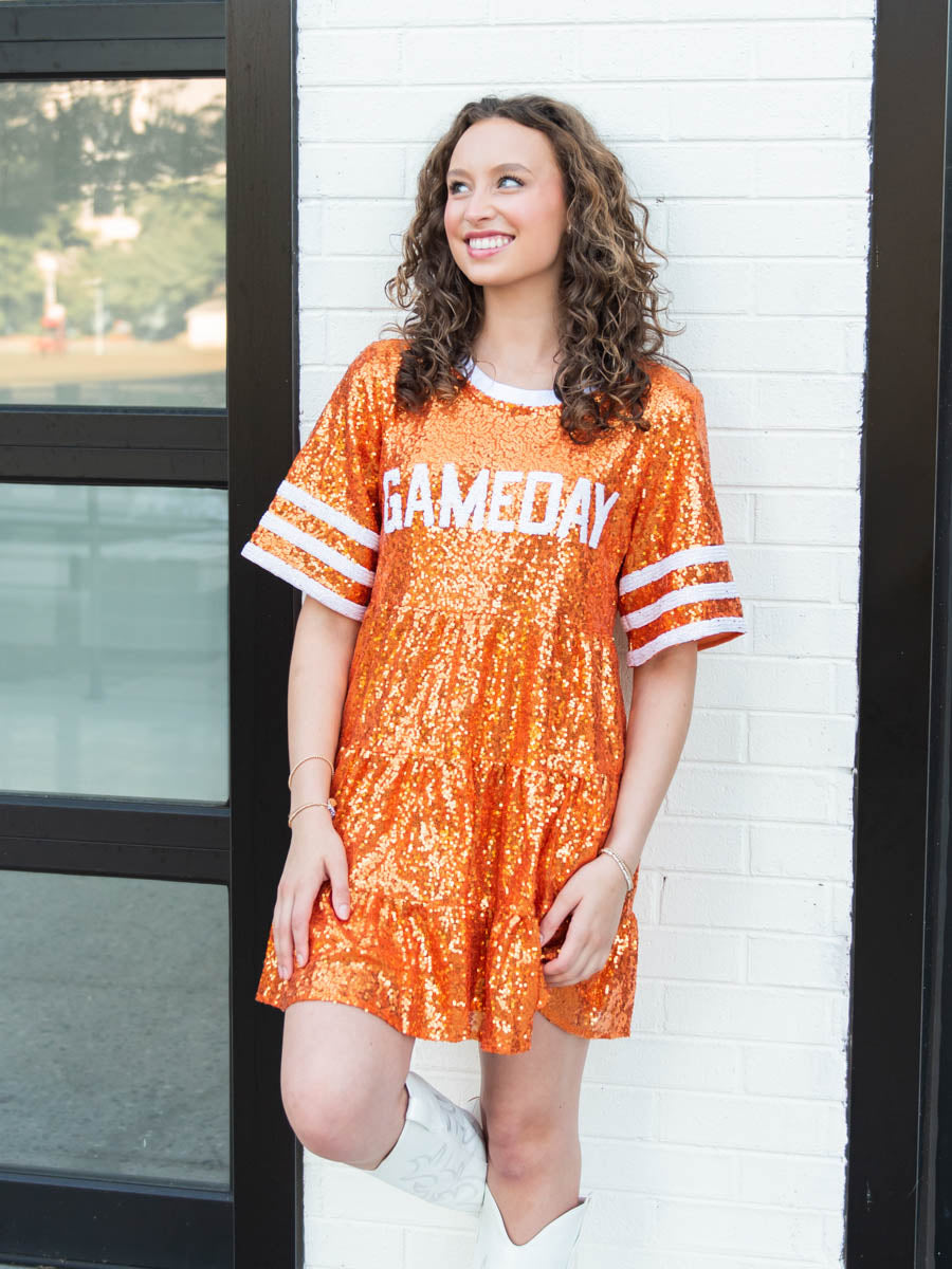 Sequined Football Jersey Dress