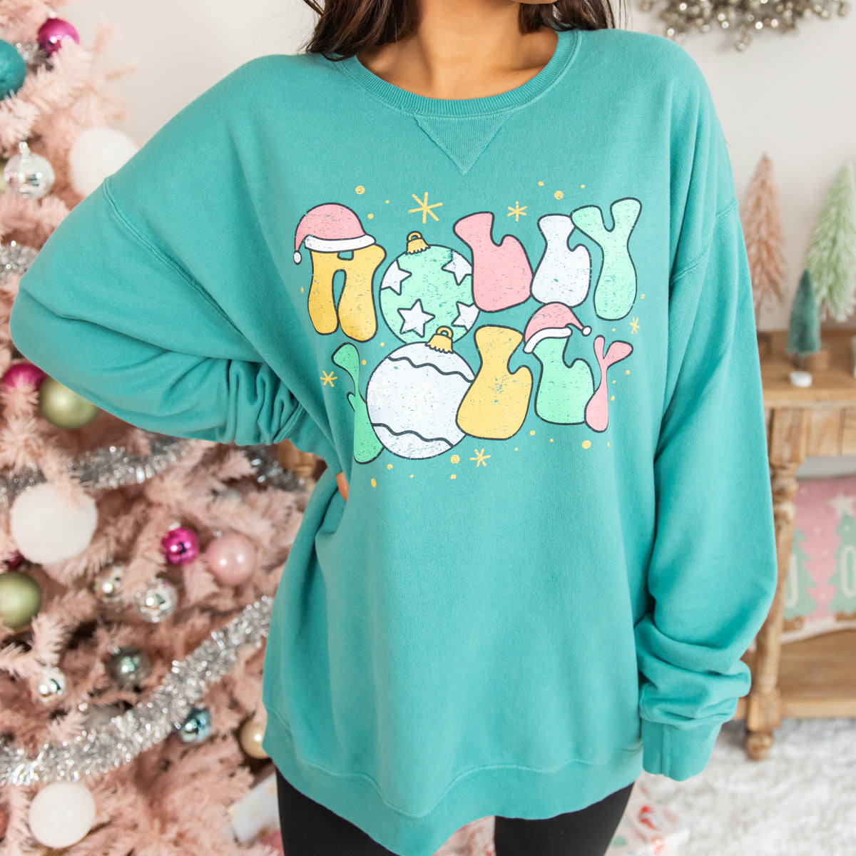 Holly Jolly Ornament Crew Sweatshirt