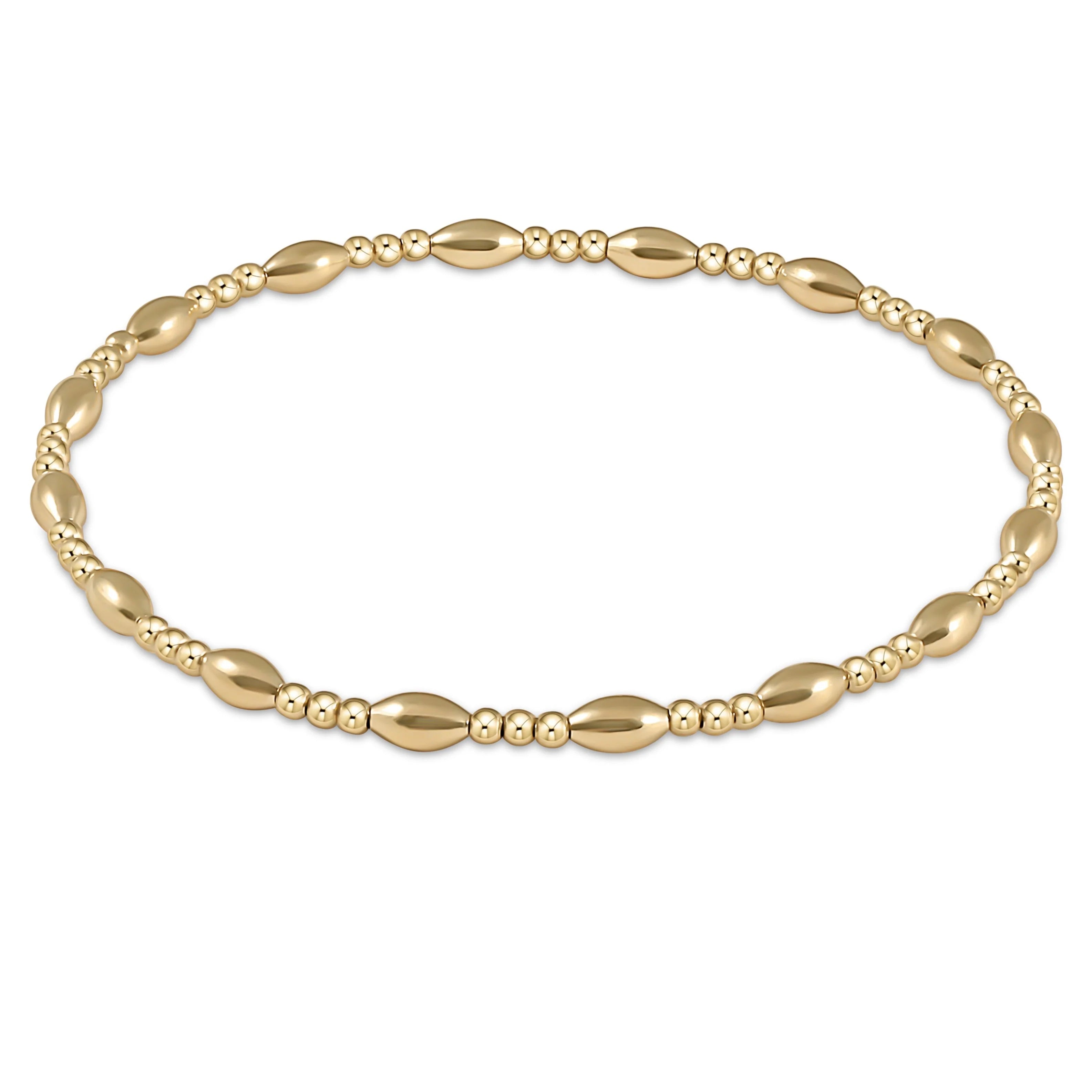 2mm Gold Bead and Mixed Oval Bead Bracelet