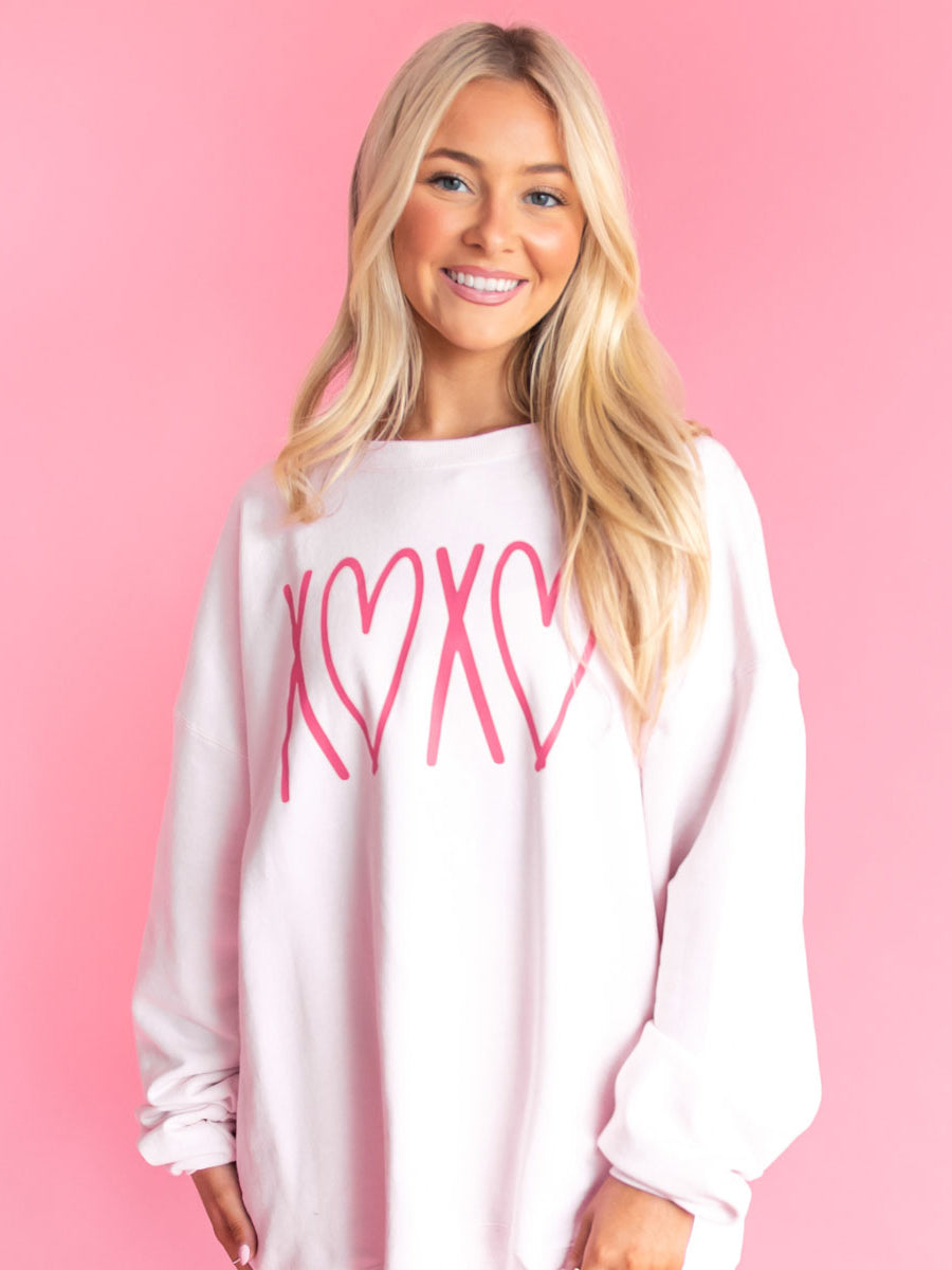 XOXO Pink Sweatshirt Crew