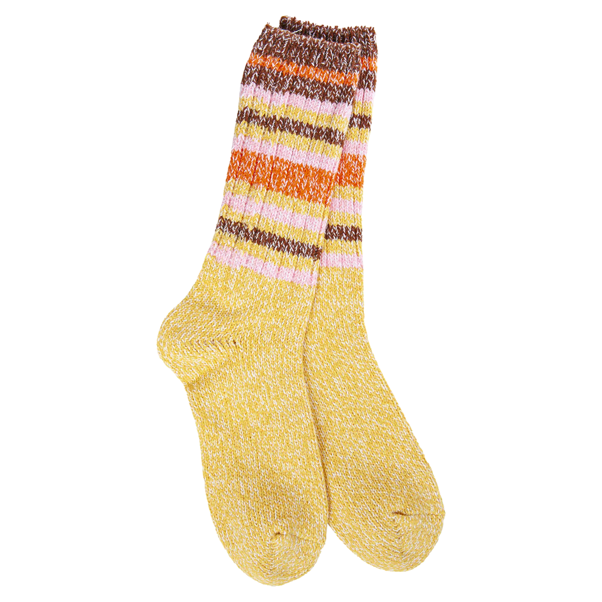 World's Softest Raglan Gold Striped Socks