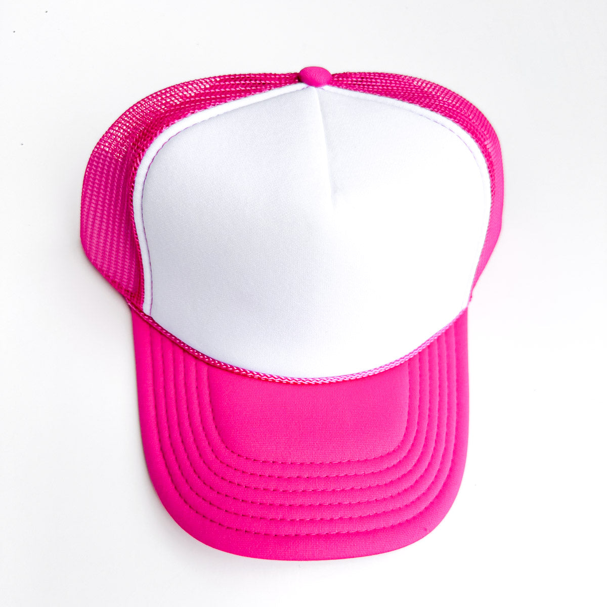 white and hot pink make your own hat