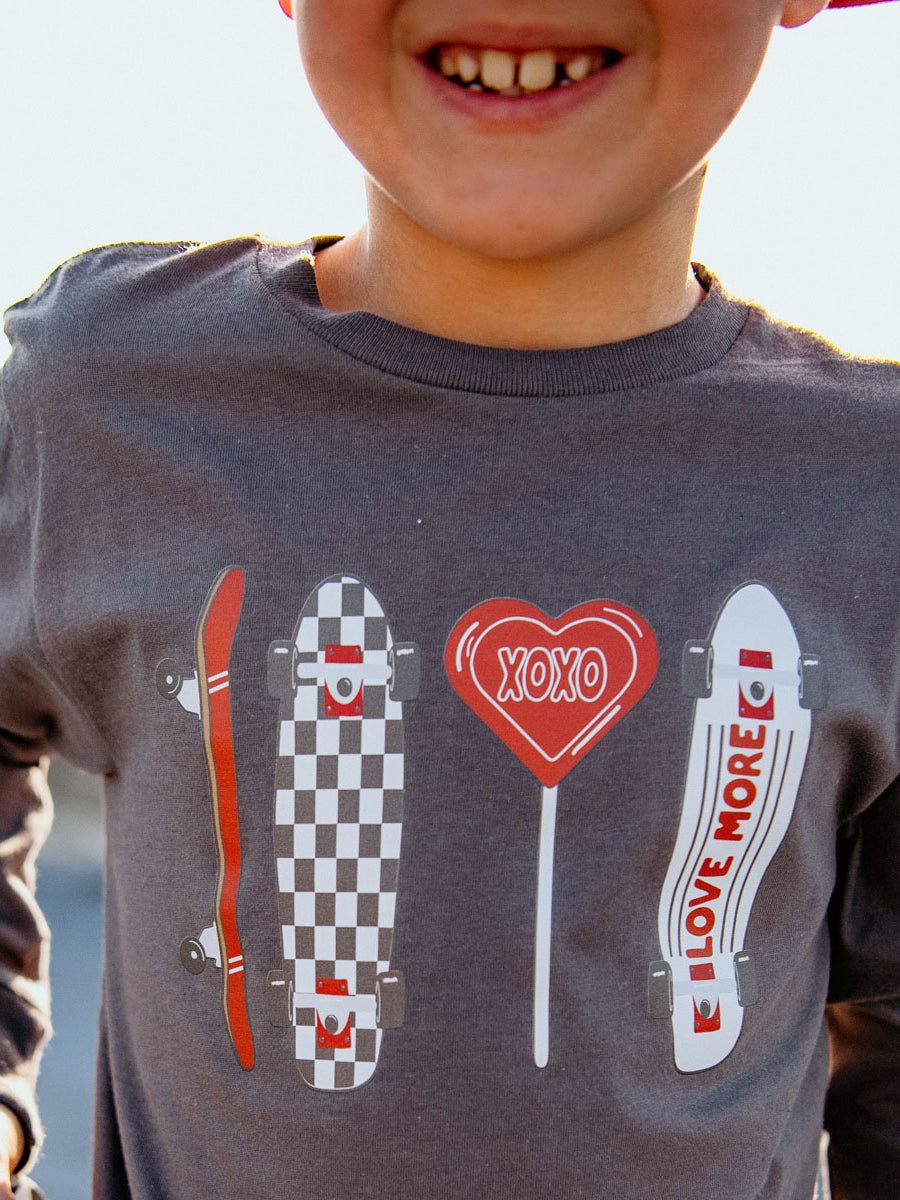 "Love More" Skateboard Long-Sleeve T-Shirt, Youth