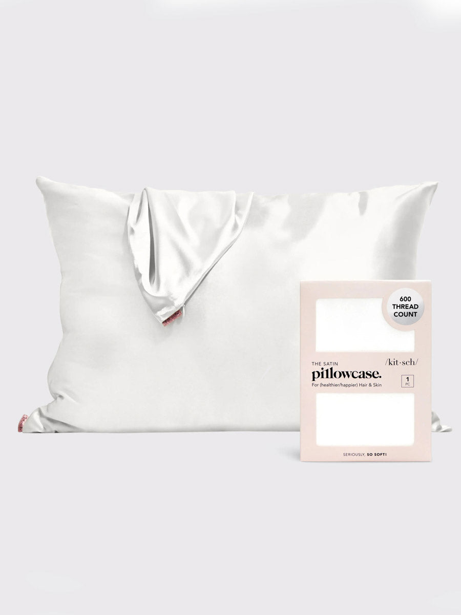White Kitsch Satin Pillowcase