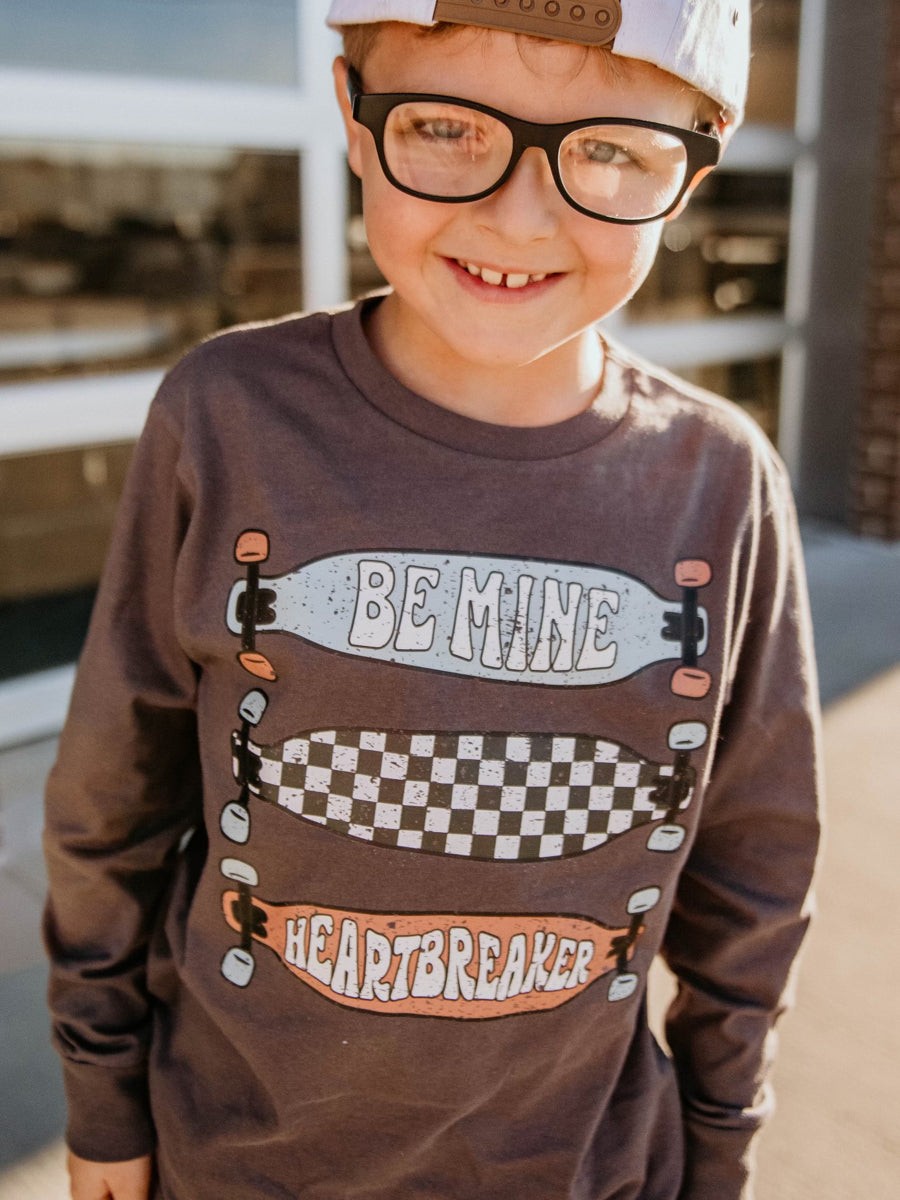 Be Mine Skateboard Long-Sleeve T-Shirt, Toddler & Youth