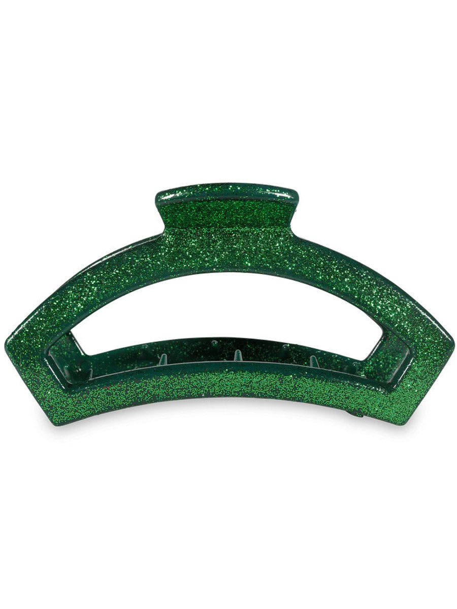 Large Open Style Green Glitter Hair Clip