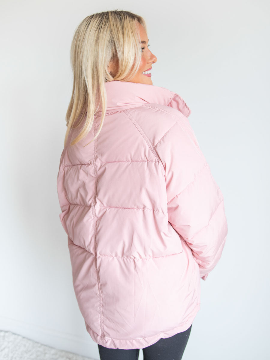 Quilted Pink Puffy Jacket