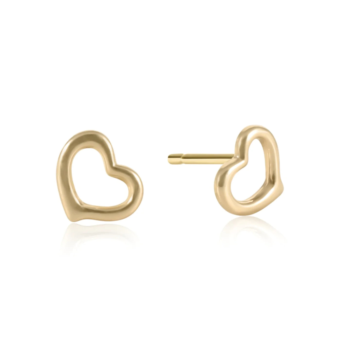 E-Newton Gold Open Heart Stud Earrings