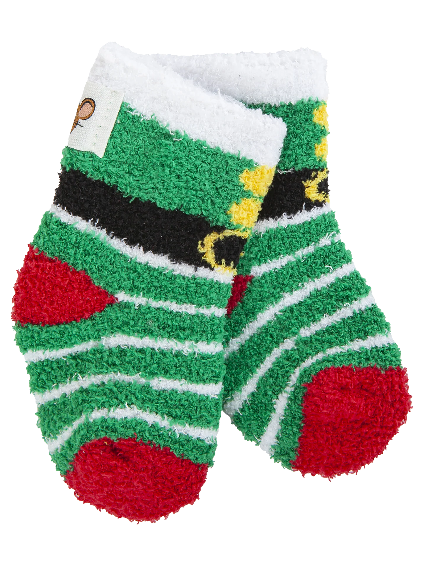 Green striped Christmas baby socks
