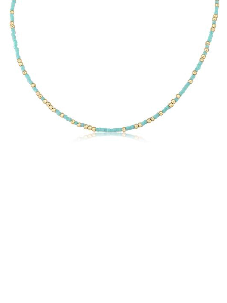Mint Green and Gold Bead Choker Necklace